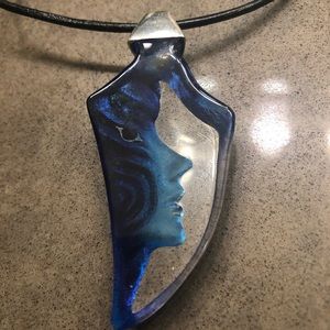 Hand Blown Glass and Crystal Necklace